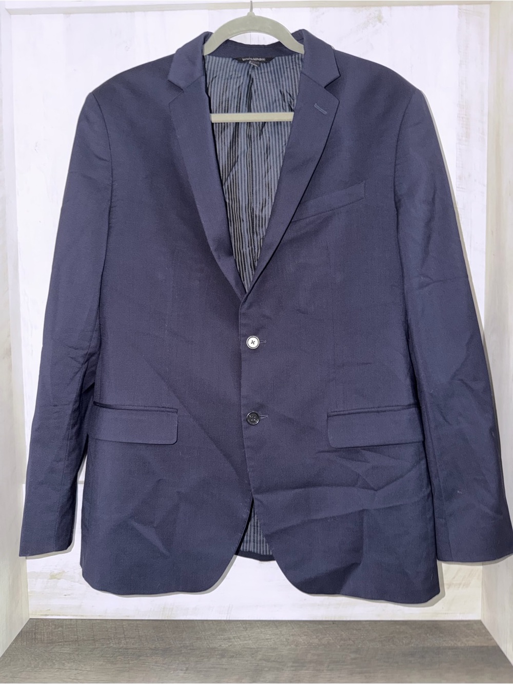 Banana Republic Slim Fit Men's Navy Blazer Two-Button Blazer - 42R